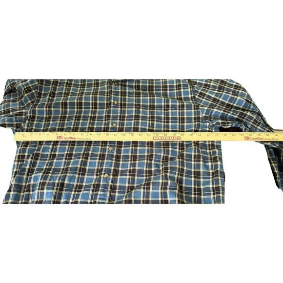 Eddie Bauer Shirt Mens Large Tall Blue Plaid Long Sleeve Pocket Cotton Casual - Picture 3 of 7